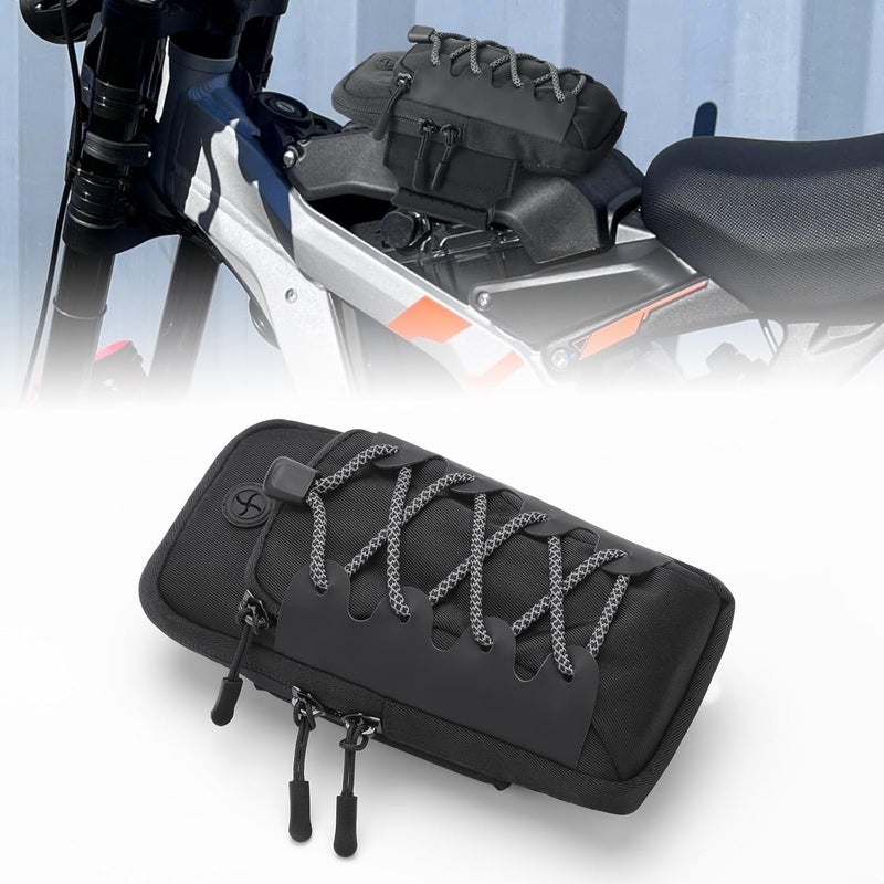 RIDLOG Motorcycle Bag for SurRon Light Bee X/S Electric Dirt Bike Front Frame Bag for Sur Ron Segway X160/X260 Talaria Sting MX3 R/MX4 Waterproof Storage Bag for E Ride Pro ID Phone Earphone (Black) - Image 1